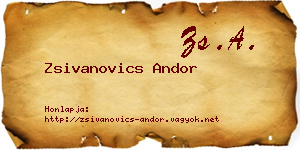 Zsivanovics Andor névjegykártya